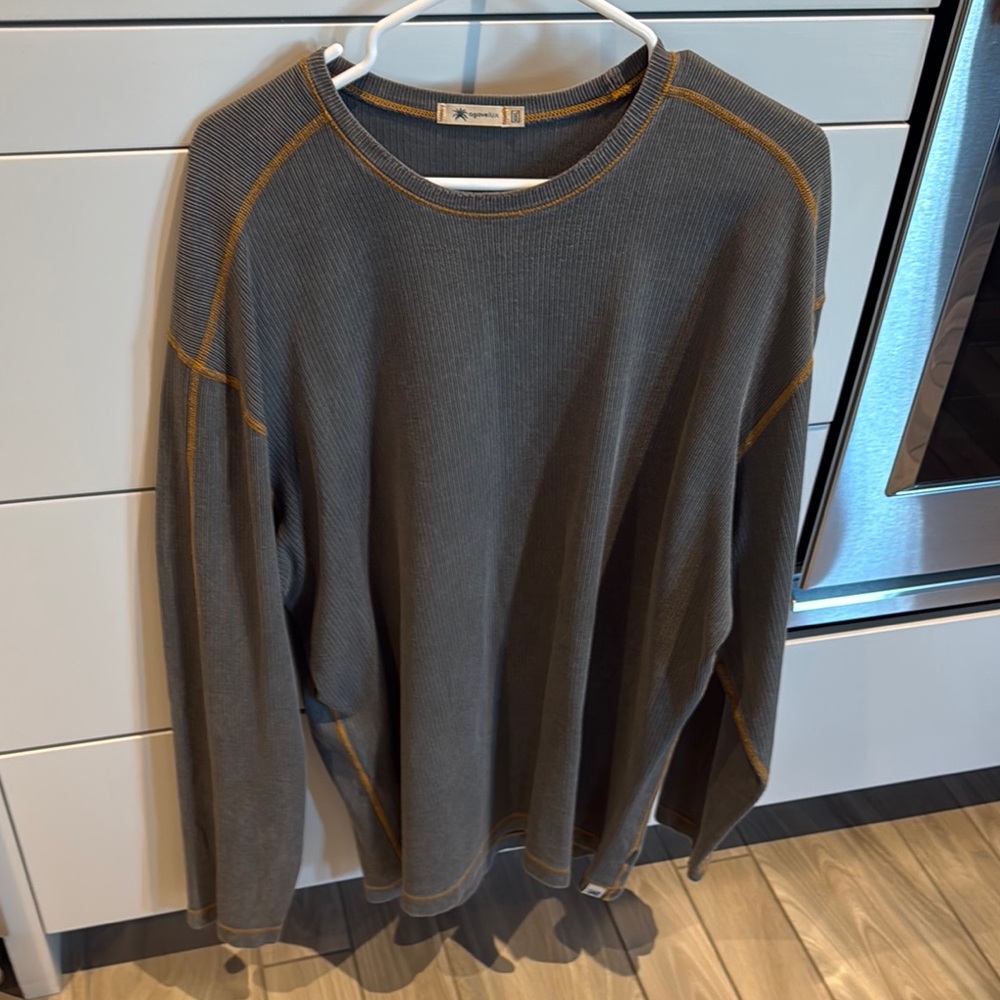 Men's Agave Gray Sweatshirt with Orange Accents